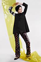 Tesettür giyim SİYAH PAMUKLU VOLANLI TUNİK 1003