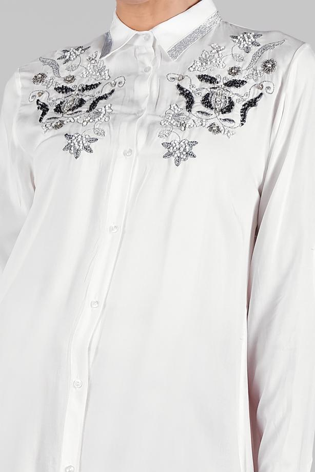 Vêtements hijab  BEADED SPARKLY EMBROIDERED TUNIC  1174  - TRENDTESETTÜR