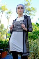 Tesettür giyim SİYAH FİLE CEKETLİ 2&prime;Lİ TUNİK T 1211