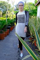 Tesettür giyim SİYAH FİLE CEKETLİ 2&prime;Lİ TUNİK T 1211