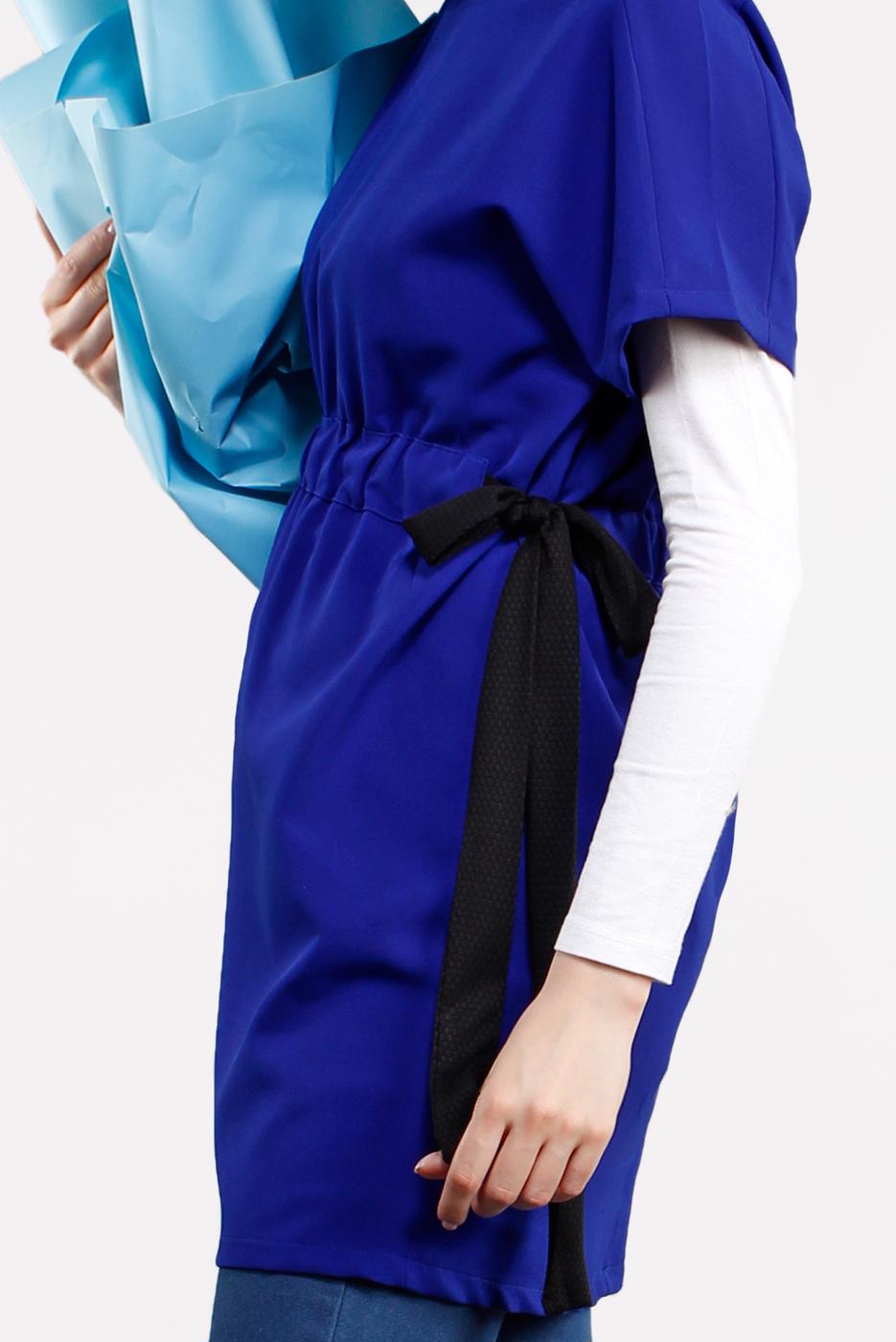 Hijab clothing NAVY BLUE SMOCKED-WAIST TUNIC 1810 