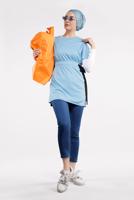 Vêtements hijab BLEU TUNIQUE TAILLE À SMOCKS 1810 