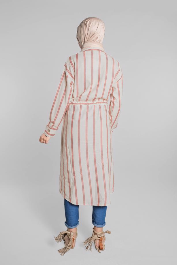 Vêtements hijab  SEQUINNED COTTON SHIRT TUNIC 1814  - TRENDTESETTÜR