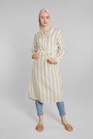 Hijab clothing BEIGE SEQUINNED COTTON SHIRT TUNIC 1814 