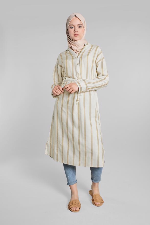 Hijab clothing  SEQUINNED COTTON SHIRT TUNIC 1814  - TRENDTESETTÜR