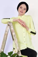 Vêtements hijab JAUNE TUNIQUE CHEMISE RAYÉE 1881