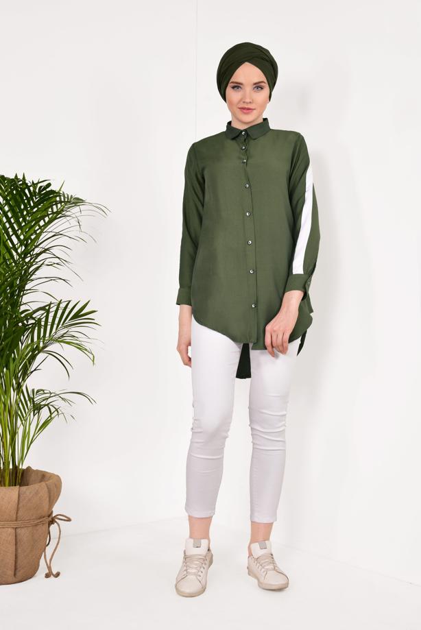 Hijab clothing  STRIPPED SHIRT TUNIC 1881  - TRENDTESETTÜR