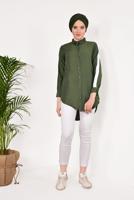 Hijab clothing KHAKI STRIPPED SHIRT TUNIC 1881 
