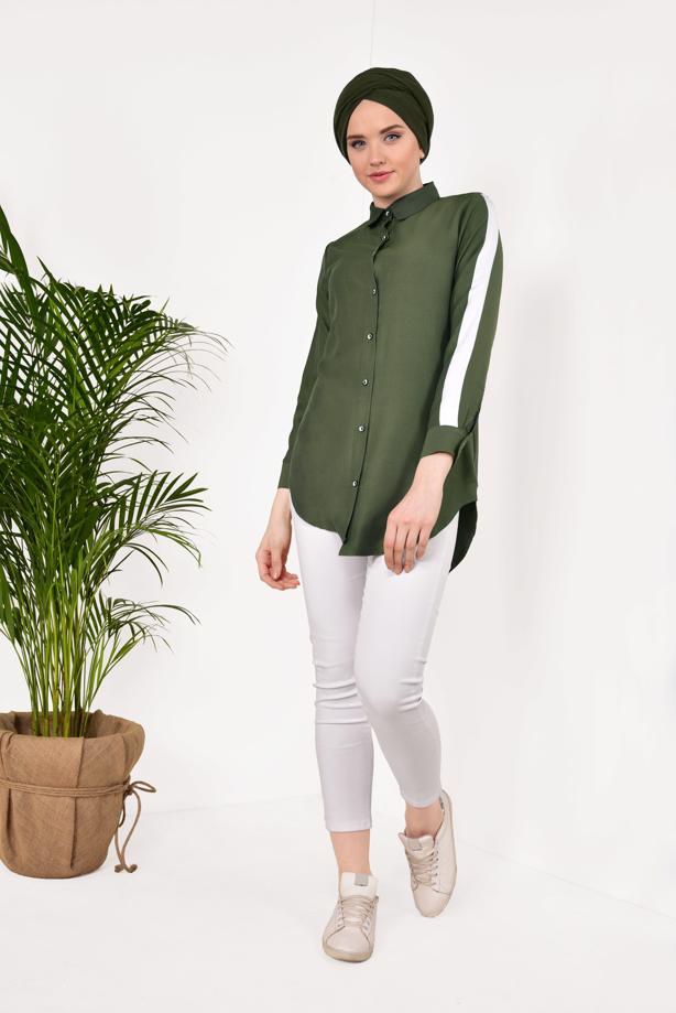 Hijab clothing  STRIPPED SHIRT TUNIC 1881  - TRENDTESETTÜR