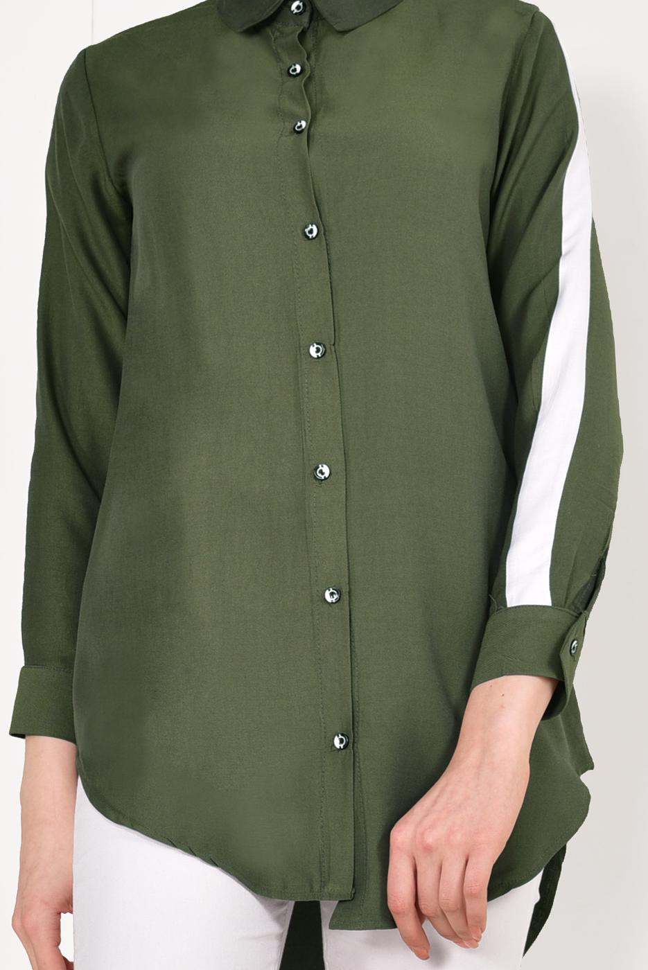 Hijab clothing KHAKI STRIPPED SHIRT TUNIC 1881 