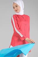 Hijab clothing CORAL STRIPPED SHIRT TUNIC 1881 