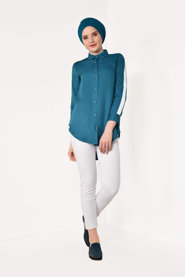 Vêtements hijab  STRIPPED SHIRT TUNIC 1881  - TRENDTESETTÜR