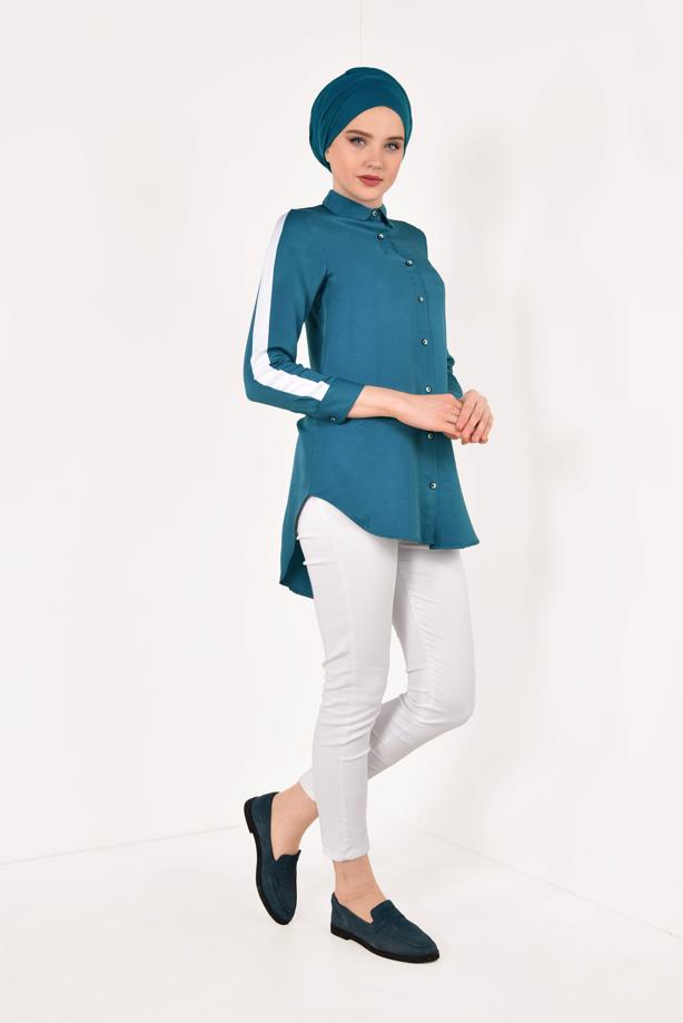 Vêtements hijab  STRIPPED SHIRT TUNIC 1881  - TRENDTESETTÜR