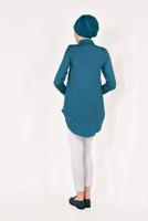 Vêtements hijab BLEU TUNIQUE CHEMISE RAYÉE 1881