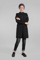 Hijab clothing BLACK ZIPPED SEQUINNED TUNIC 1912