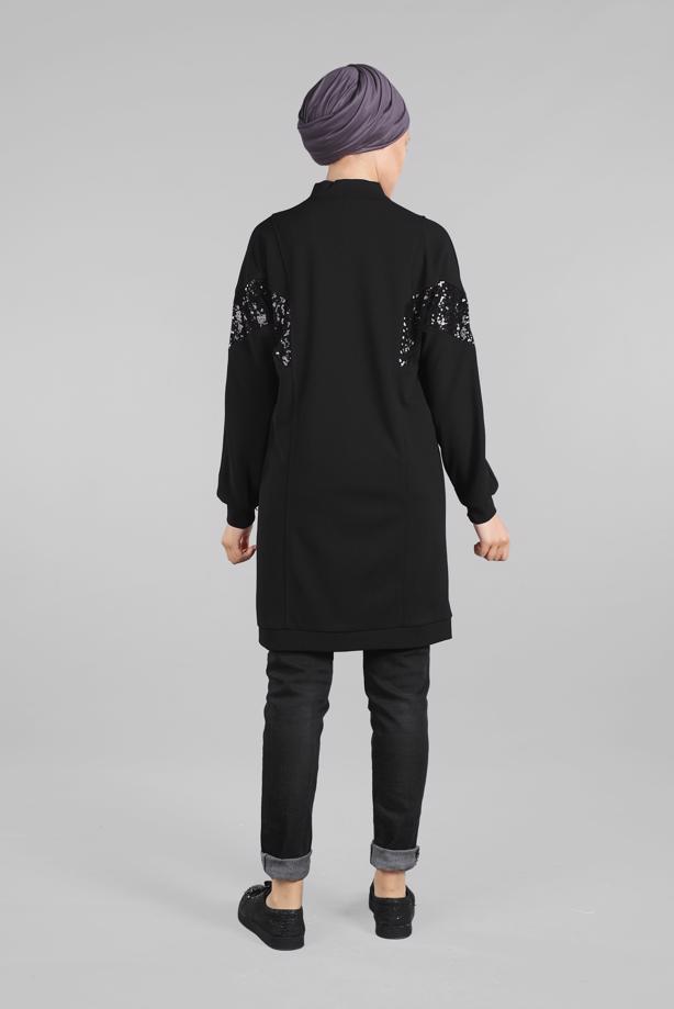 Vêtements hijab  ZIPPED SEQUINNED TUNIC 1912 - TRENDTESETTÜR