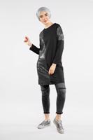 Tesettür giyim SİYAH PULLU TUNİK 2062