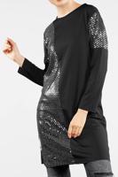 Tesettür giyim SİYAH PULLU TUNİK 2062