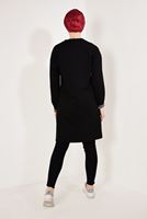 Tesettür giyim SİYAH BASKILI SPOR TUNİK 2157