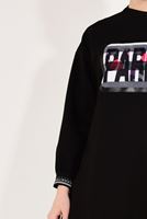 Tesettür giyim SİYAH BASKILI SPOR TUNİK 2157