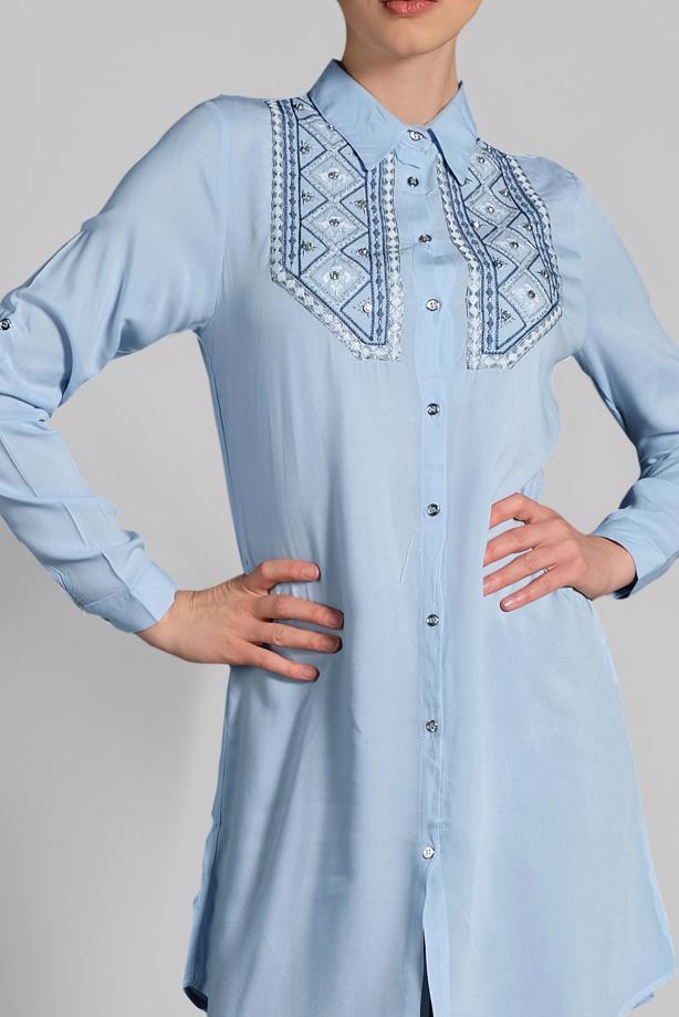 Vêtements hijab  EMBROIDERED COTTON TUNIC 2174  - TRENDTESETTÜR