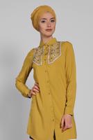 Hijab clothing ORANGE EMBROIDERED COTTON TUNIC 2174 