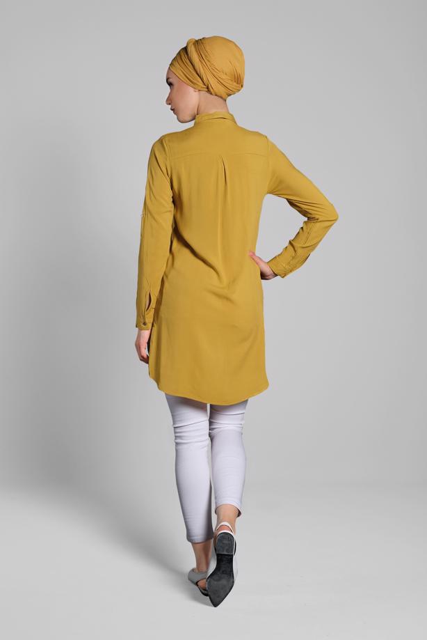 Vêtements hijab  EMBROIDERED COTTON TUNIC 2174  - TRENDTESETTÜR