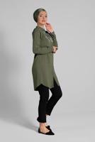 Hijab clothing KHAKI EMBROIDERED COTTON TUNIC 2174 