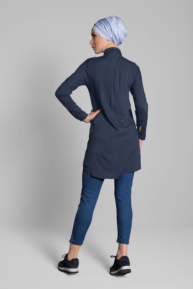 Vêtements hijab  EMBROIDERED COTTON TUNIC 2174  - TRENDTESETTÜR