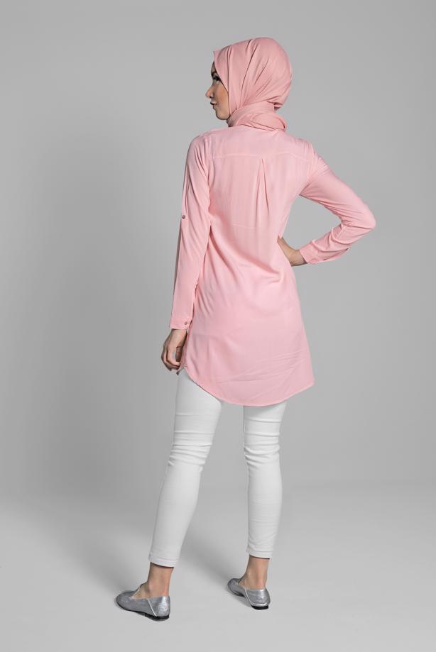 Vêtements hijab  EMBROIDERED COTTON TUNIC 2174  - TRENDTESETTÜR