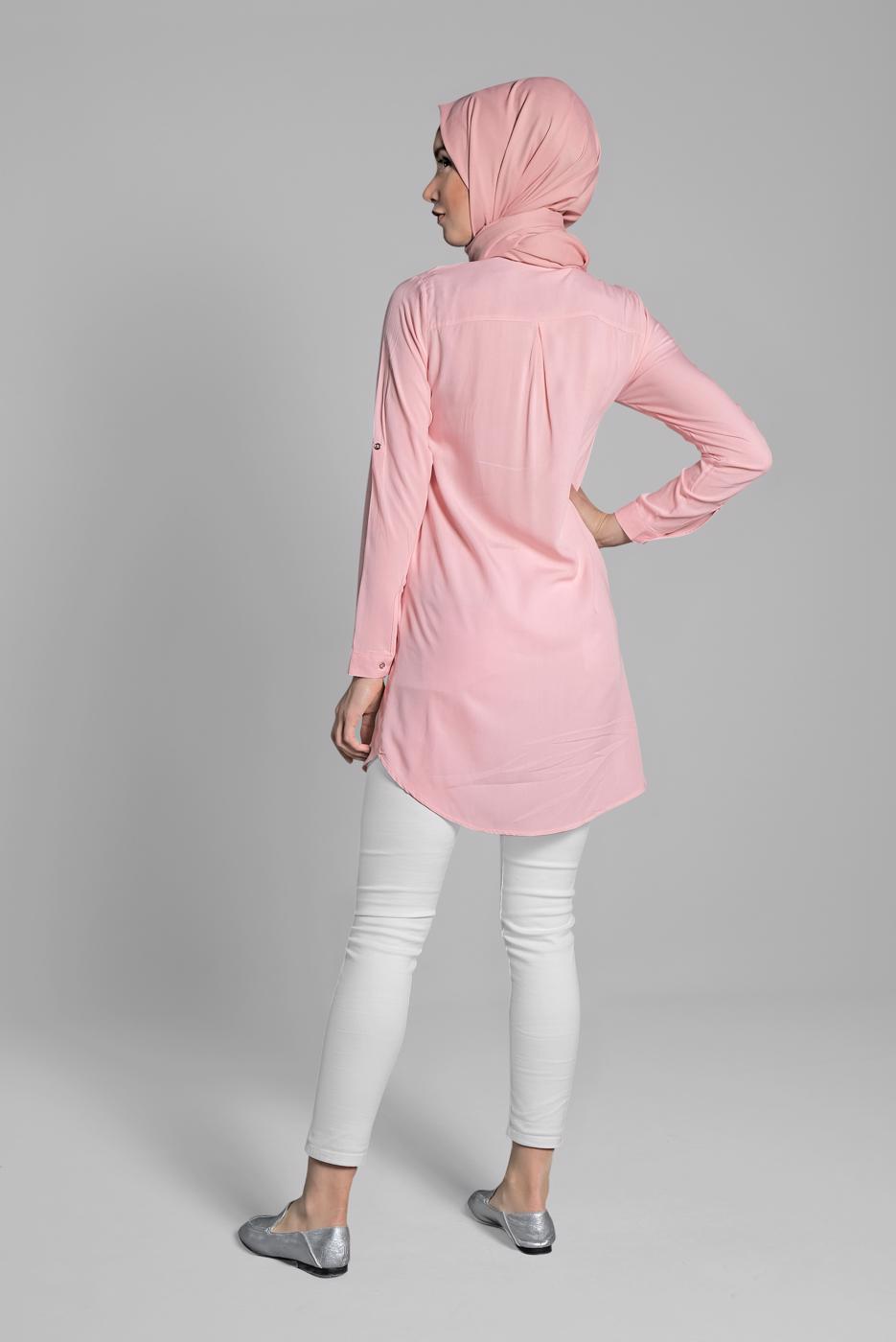 Hijab clothing POWDER EMBROIDERED COTTON TUNIC 2174 