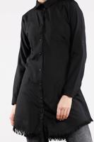 Tesettür giyim SİYAH ETEK UCU PÜSKÜLLÜ TUNİK 2243