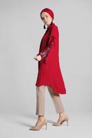 Tesettür giyim KIRMIZI PUL PAYETLİ PAMUKLU TUNİK 2414