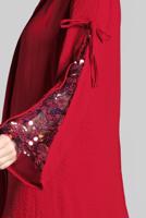 Tesettür giyim KIRMIZI PUL PAYETLİ PAMUKLU TUNİK 2414