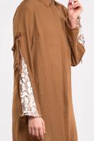 Tesettür giyim TABA PUL PAYETLİ PAMUKLU TUNİK 2414