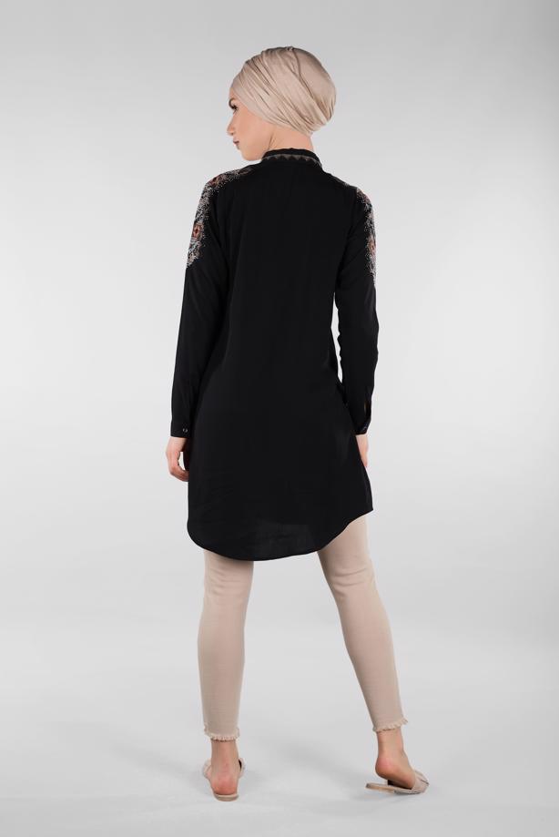 Vêtements hijab  EMBELLISHED SHIRT TUNIC 2691 - TRENDTESETTÜR