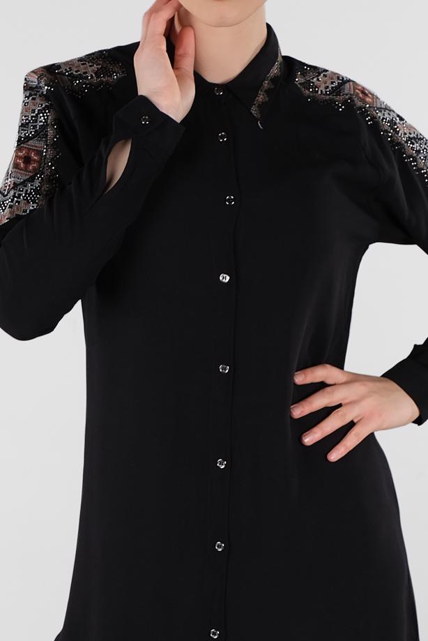 Vêtements hijab  EMBELLISHED SHIRT TUNIC 2691 - TRENDTESETTÜR