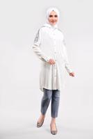 Hijab clothing CREAM EMBELLISHED SHIRT TUNIC 2691
