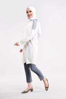 Hijab clothing CREAM EMBELLISHED SHIRT TUNIC 2691