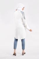 Hijab clothing CREAM EMBELLISHED SHIRT TUNIC 2691