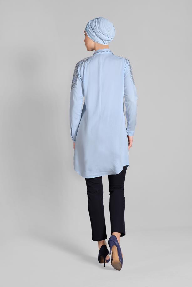 Vêtements hijab  EMBELLISHED SHIRT TUNIC 2691 - TRENDTESETTÜR