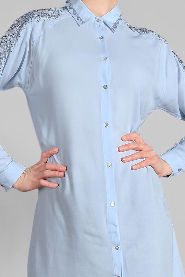 Vêtements hijab  EMBELLISHED SHIRT TUNIC 2691 - TRENDTESETTÜR