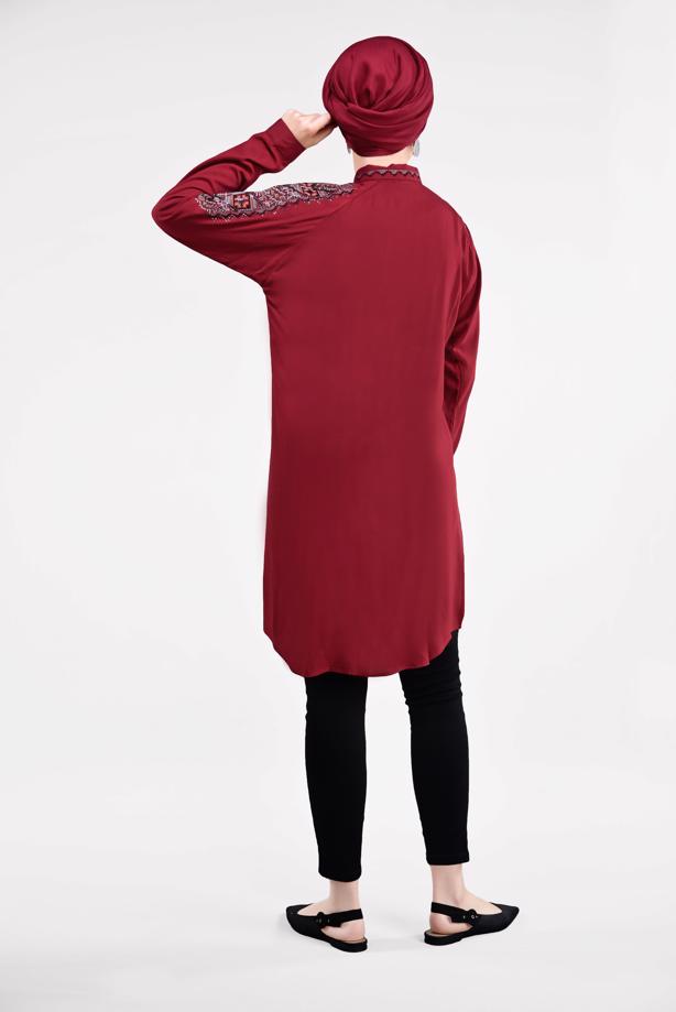 Vêtements hijab  EMBELLISHED SHIRT TUNIC 2691 - TRENDTESETTÜR