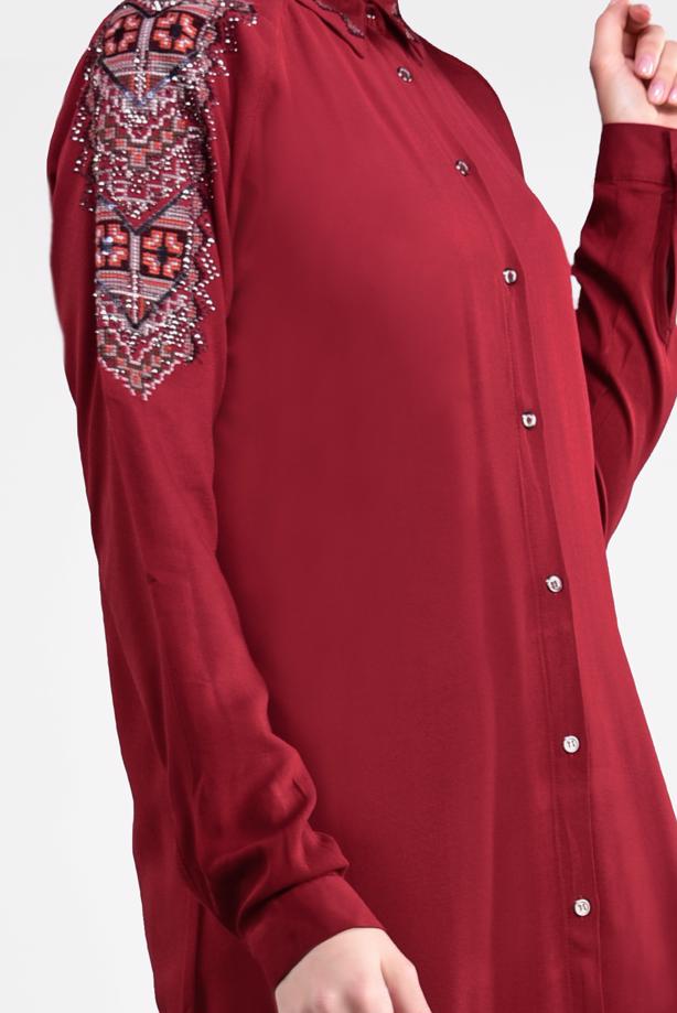 Vêtements hijab  EMBELLISHED SHIRT TUNIC 2691 - TRENDTESETTÜR