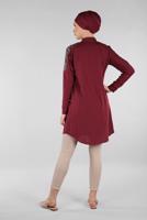 Vêtements hijab ROUGE BORDEAUX TUNIQUE CHEMISE EMBELLIE 2691