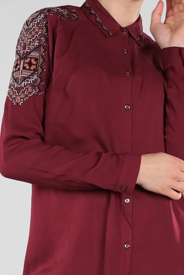 Vêtements hijab  EMBELLISHED SHIRT TUNIC 2691 - TRENDTESETTÜR
