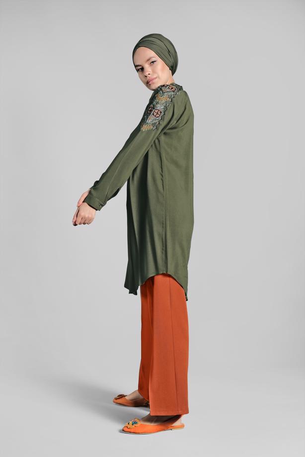 Vêtements hijab  EMBELLISHED SHIRT TUNIC 2691 - TRENDTESETTÜR
