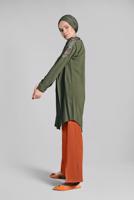 Hijab clothing KHAKI EMBELLISHED SHIRT TUNIC 2691