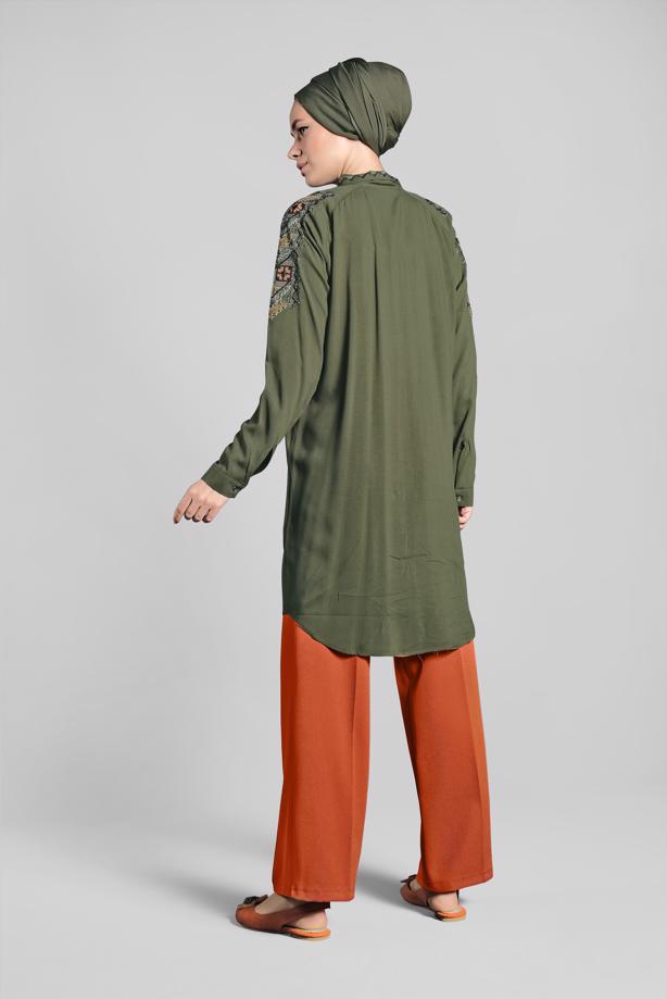 Vêtements hijab  EMBELLISHED SHIRT TUNIC 2691 - TRENDTESETTÜR