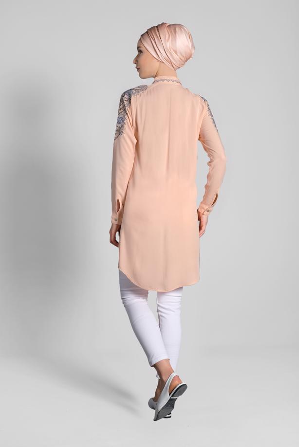 Vêtements hijab  EMBELLISHED SHIRT TUNIC 2691 - TRENDTESETTÜR